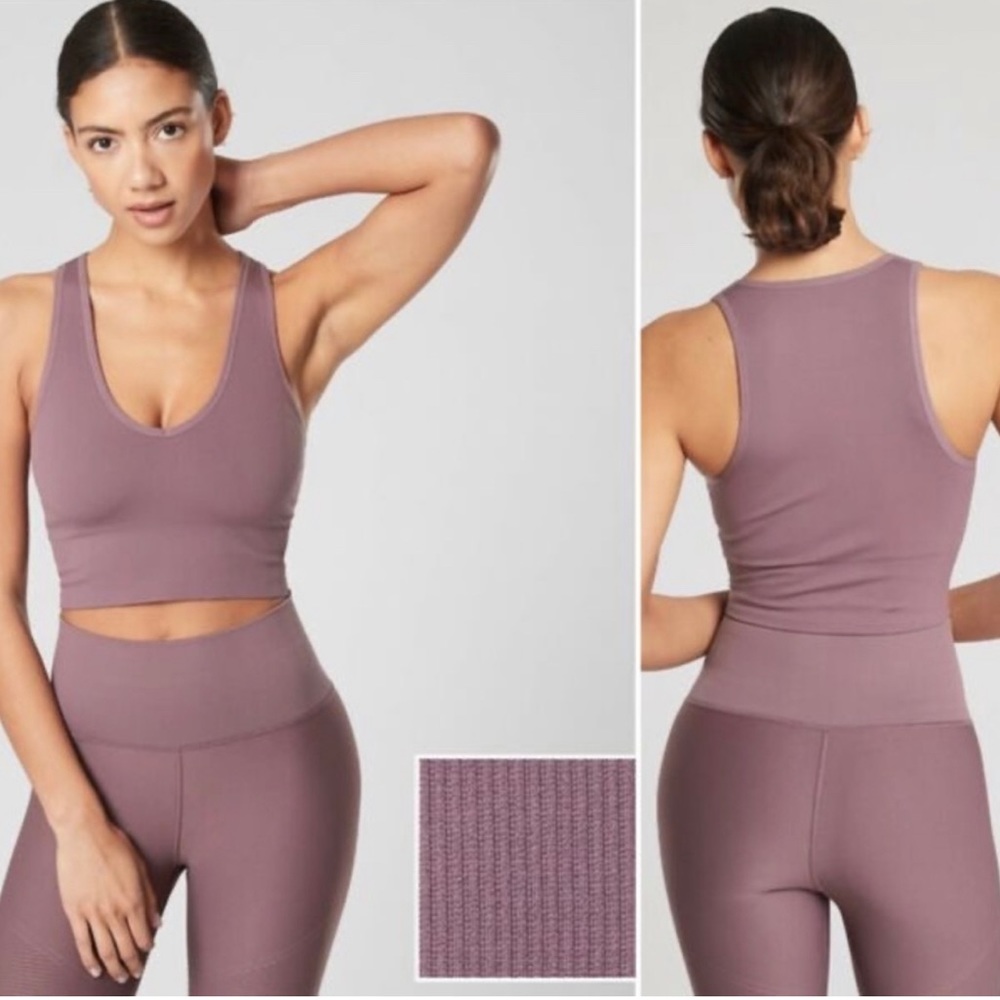 Athleta Aurora Crop Rib Tank - Volcanic Violet - S